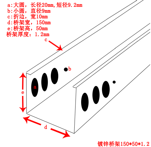 鍍鋅電纜橋架規格結構圖