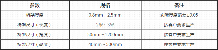 鍍鋅槽式橋架規(guī)格