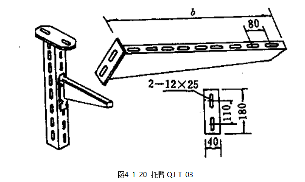 電纜橋架托臂結(jié)構(gòu)和規(guī)格(圖4)